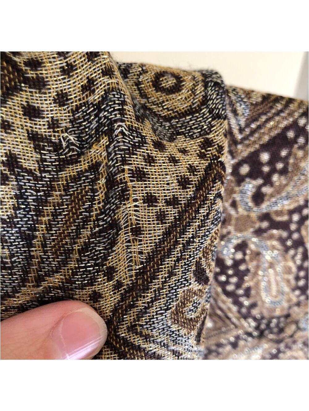 Cashmere EUC Women's Gold Black Scarf from Prague 90% Cashmere 10% Silk